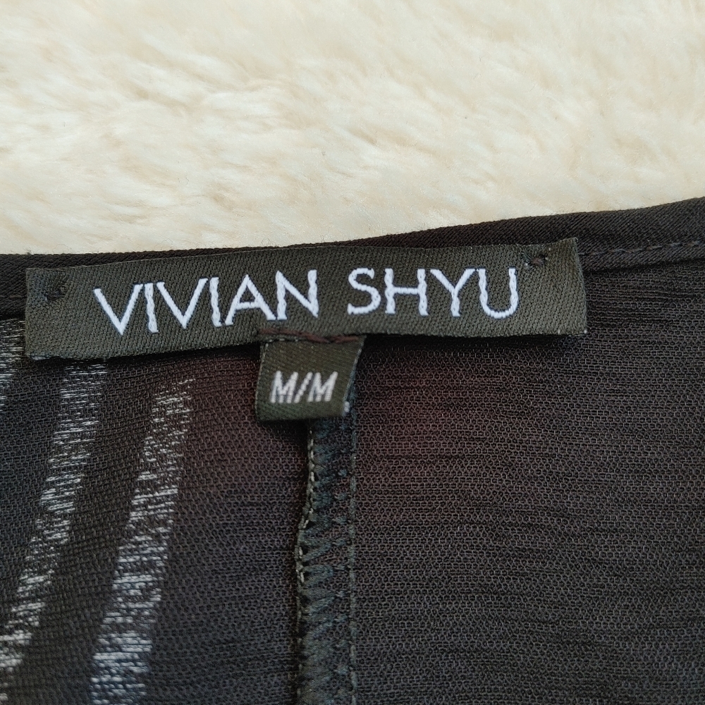 Vivian Shyu Boxy Striped Ruffle Top Size M - Picture 10 of 13
